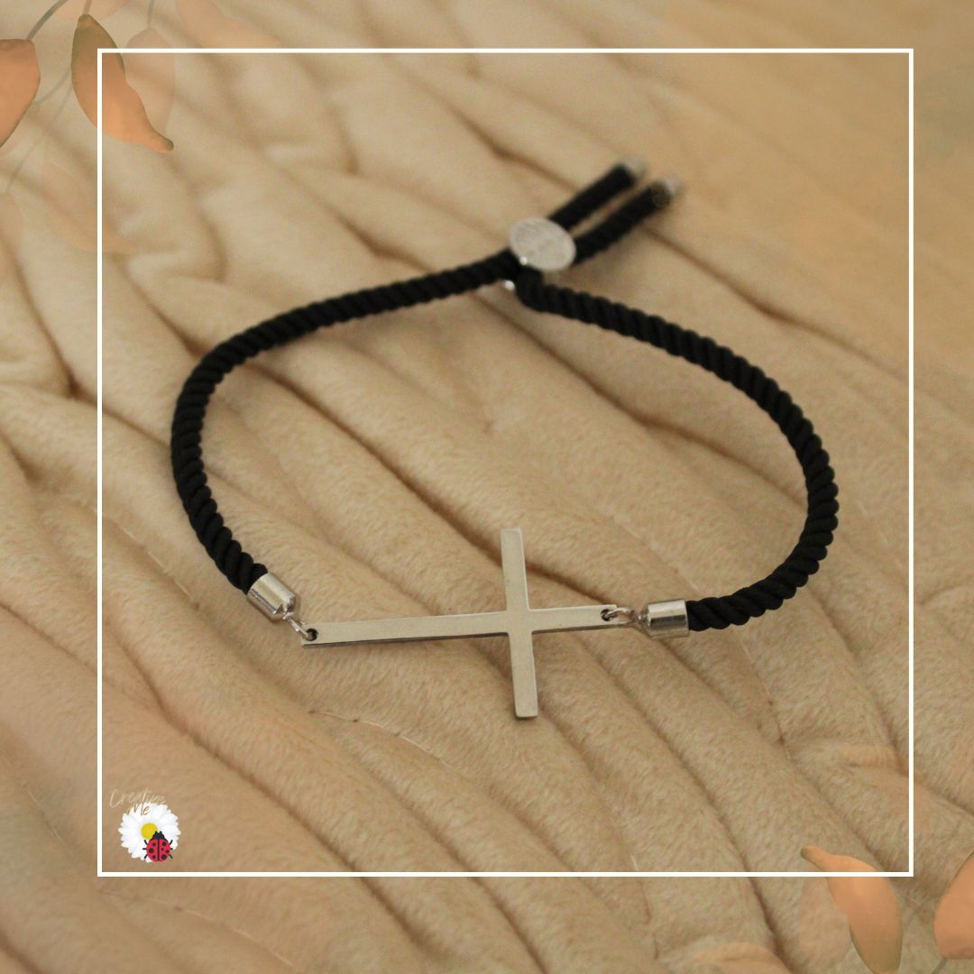 ⚖️ Linha Him & Her - Pulseira Cruz + Spray Corporal Homem