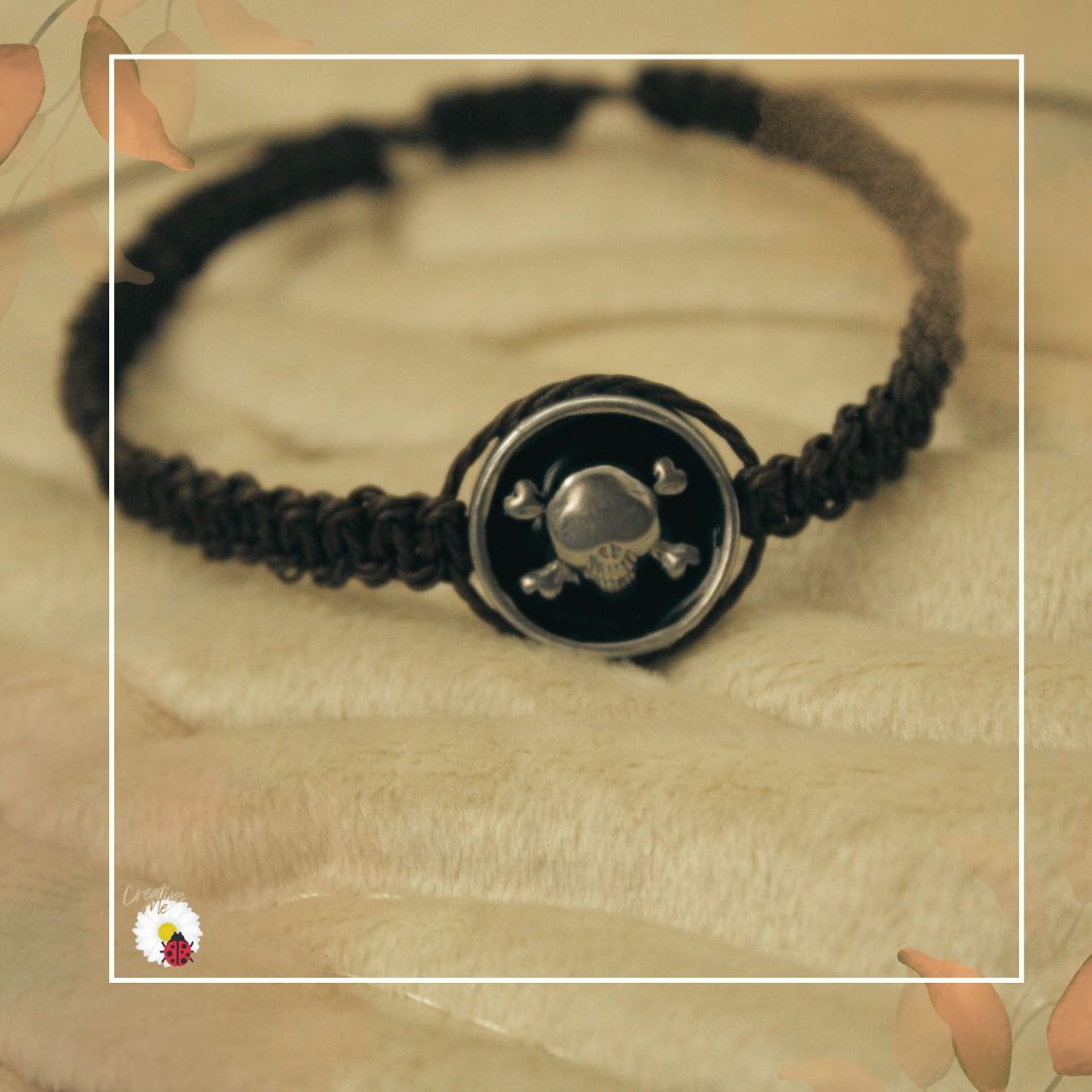 ⚖️ Linha Him & Her - Pulseira Caveira + Cera de Cabelo