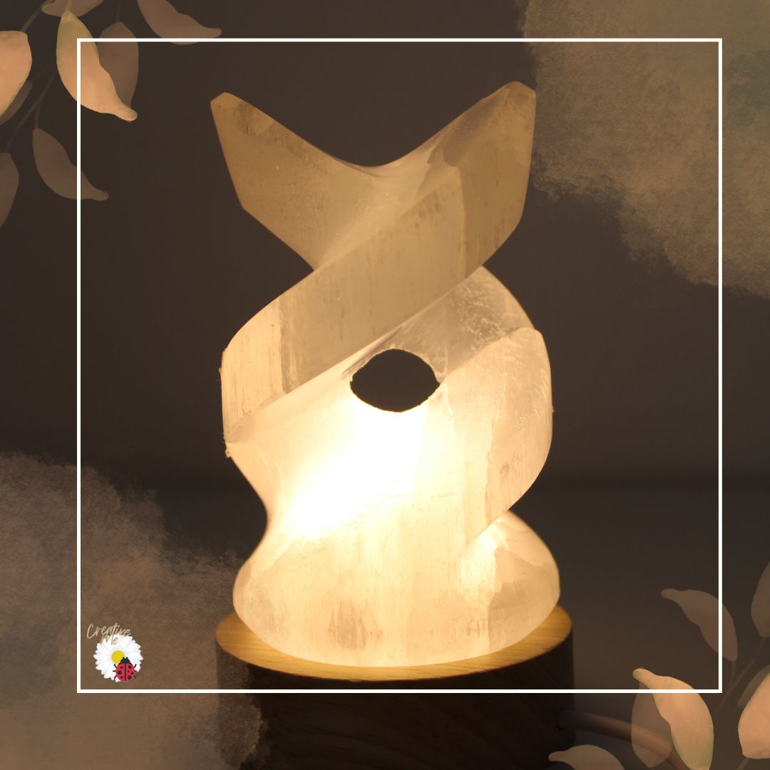 Candeeiro de Selenita com Base em LED