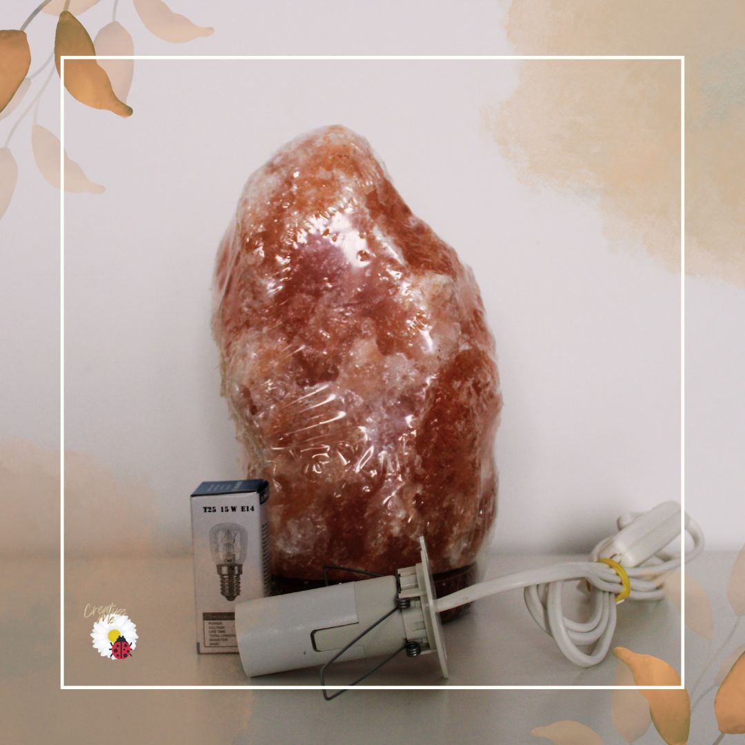 Lâmpada de Sal com Pedra Natural
