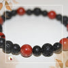 Pulseira Pedra Vulcânica e Jaspe Vermelha, inspirada em Iansa - srª dos Ventos