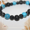 Pulseira Pedra Vulcânica e Turquesa, inspirada em Iemanjá - srª dos Mares
