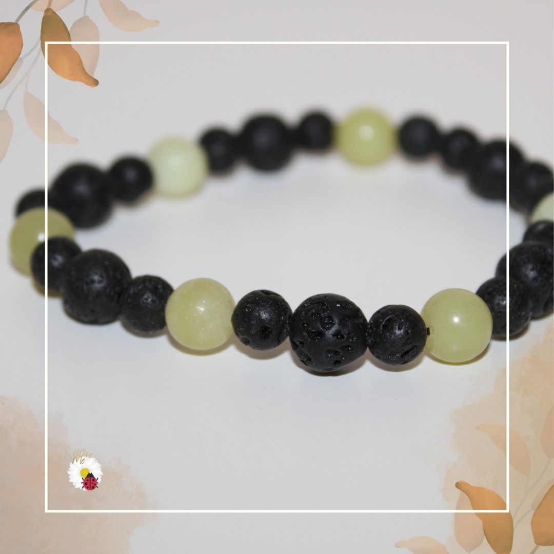 Pulseira Pedra Vulcânica e Citrino, inspirada em Oxossi - sr das Matas