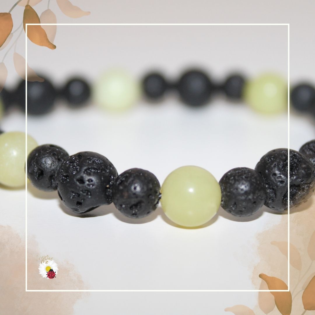 Pulseira Pedra Vulcânica e Citrino, inspirada em Oxossi - sr das Matas