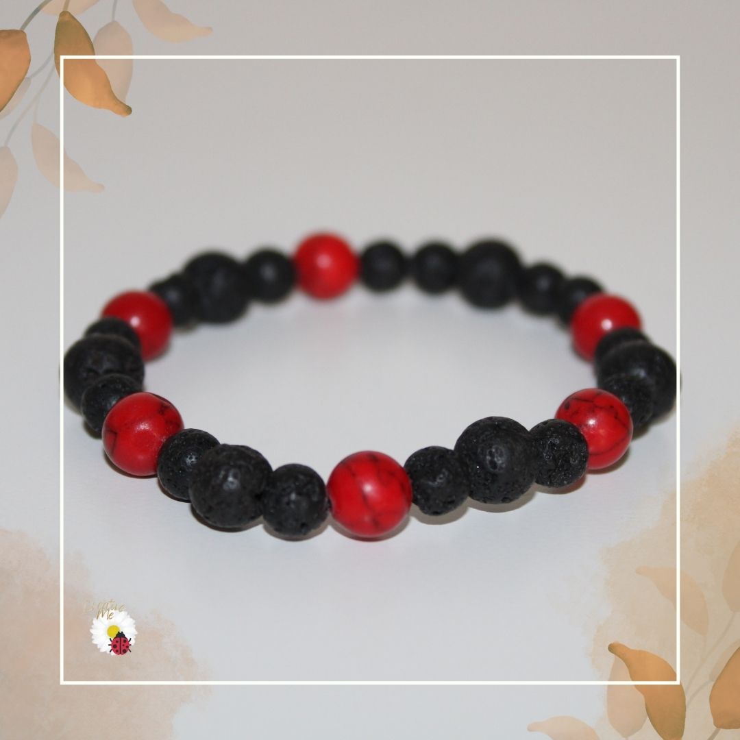 Pulseira Pedra Vulcânica e Coral, inspirada nas Pomba Giras e Exus - Os guardiões que abrem caminhos