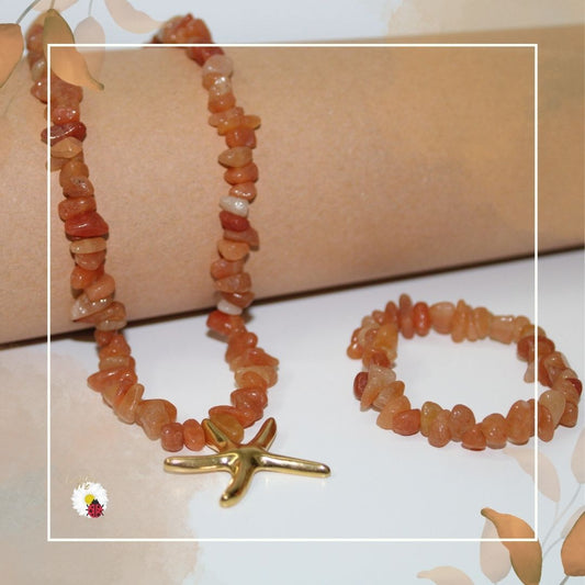 Conjunto Estrela do Mar- Ágata Laranja