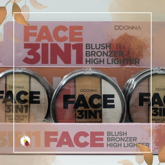 Paleta 3 em 1 – Bronzer, Iluminador & Blush