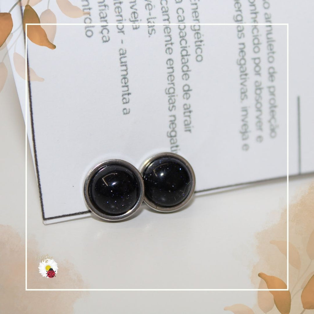 Brincos de Obsidiana Negra